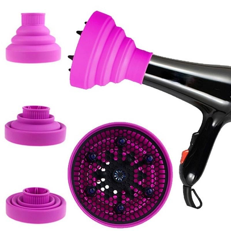 Universal Portable Travel Folding Silicone Hair Dryer Blower Hood Diffuser Hairdresser Tool Telescopic Dryer Hood Hair Drying