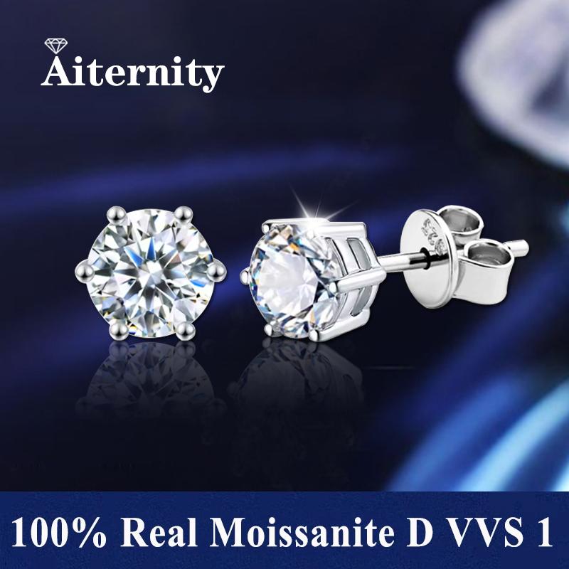 Promotion Moissanite Earrings for Women Pass Diamond Test Pen 100% With Ear Studs 925 Silver Fine Jewelry