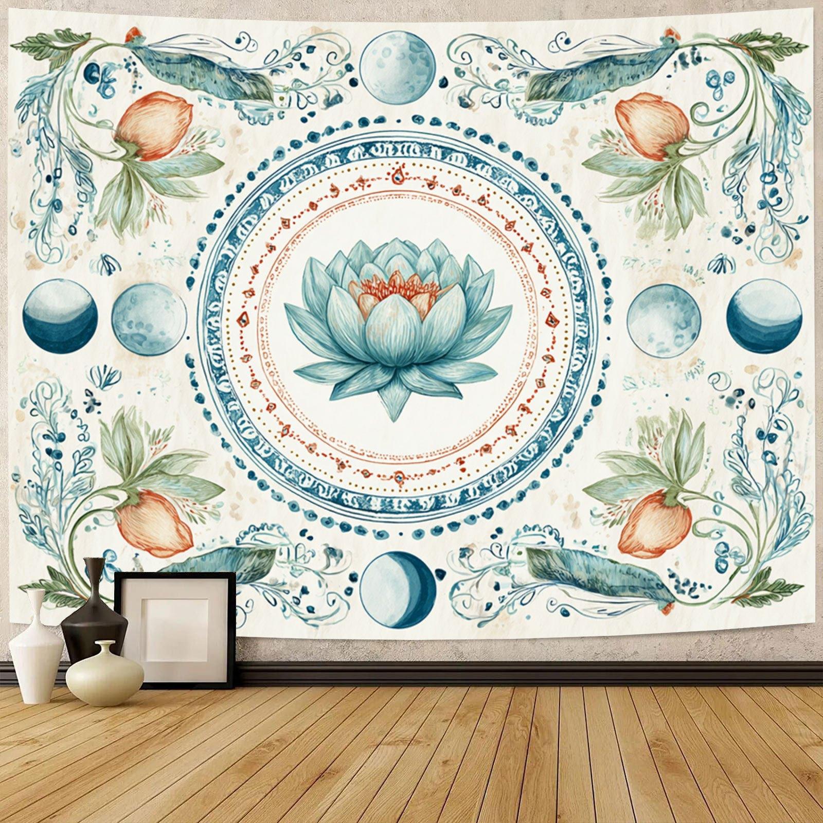 

Bohemian Mandalas Theme Digital printing polyester wall hanging tapestry decorative Living room bedrooms Office background gift 74x94cm(29x37in)