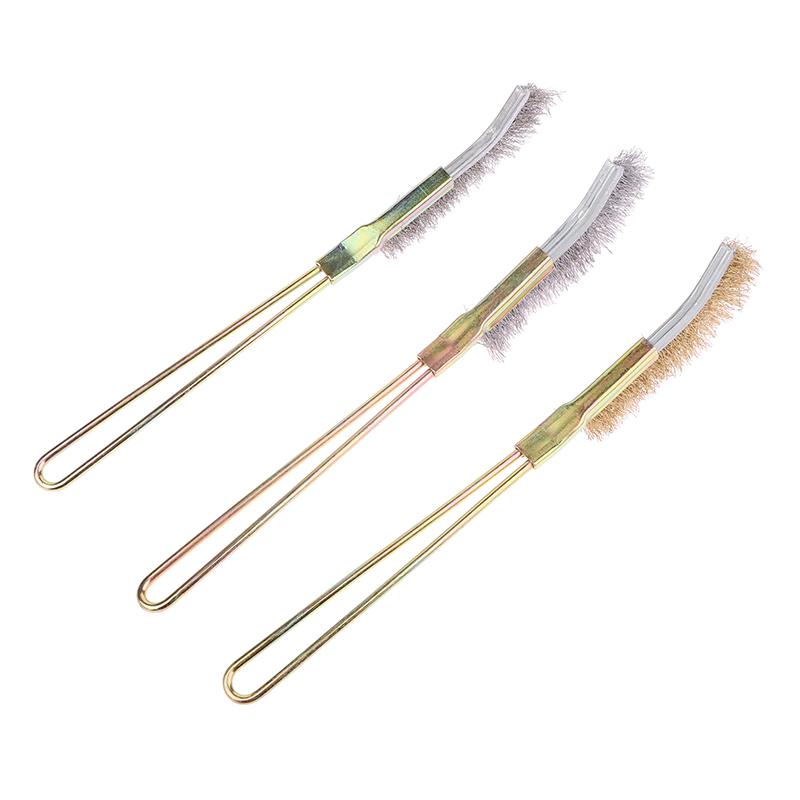 1Pcs Wire Brush Rust Cleaner Elbow Brush Stainless Steel Knife Brush Cleaning Tools Kitchen Grease Grime Cleaning Tool