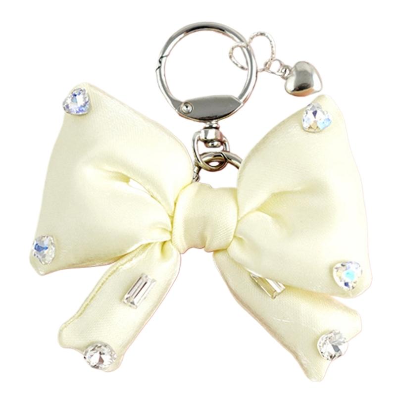 Elegant Butterfly Bowknot Keychain with Sparkling Rhinestones Detail Sturdy Alloy Construction Pendant Trendy Women