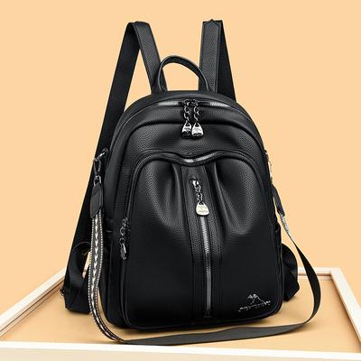 Stylowy plecak damski ze skóry PU – Lekki i modny design z wieloma kieszeniami i regulowanymi paskami, idealny do codziennego użytku