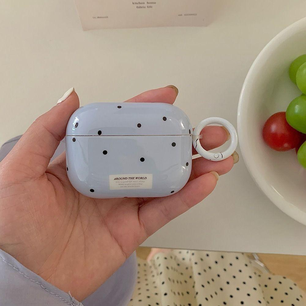Blue Polka Dots Earphone Case TPU Protective Case for Airpods 1/2/3/4/pro/pro2 Earphone Accessories