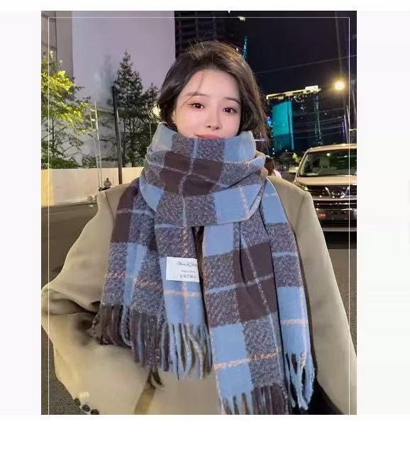 Women s Warm Red Plaid Scarf for Christmas & New Year 2024 - Versatile, Thick & High-End Winter Accessory