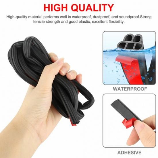 5M L-Shape Rubber Car Seal Door Strip Hood Trunk Edge Weatherstrip Moulding Trim