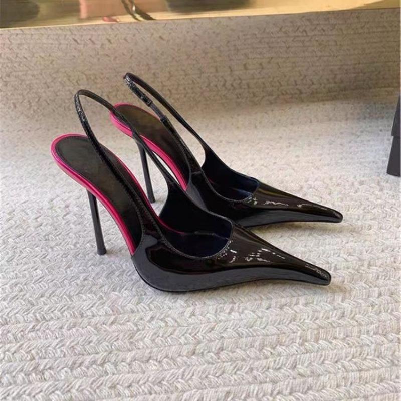 New Transparent Pointed-toe Stiletto High-heeled Hollow Sexy Women's High-heeled Banquet Shoes From Europe and America