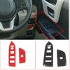 For Honda N-BOX JF3 JF4 2017- ABS Carbon fiber/Red Car Window Glass Lifting Button Decorative Frame Sticker Car Accessories