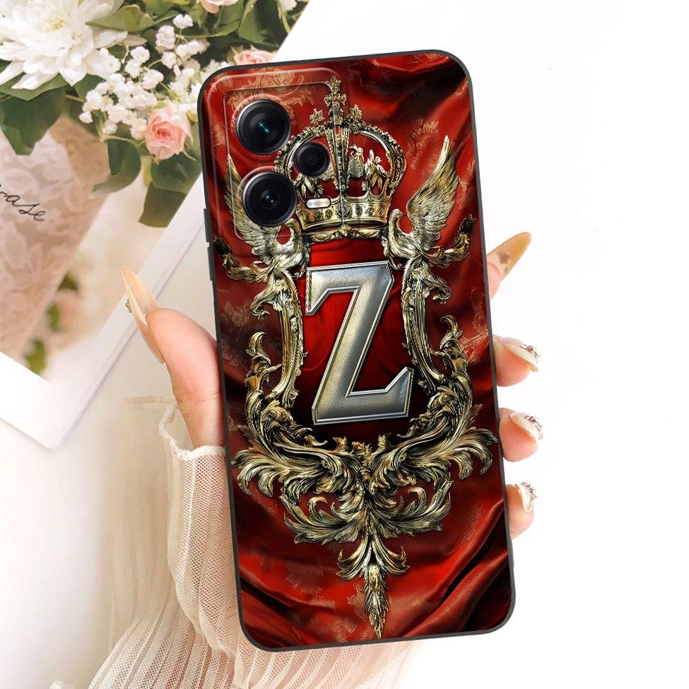 For Xiaomi Poco X5 5G Case Cover Luxury A-Z Letters 2D Painted Silicone Phone Casing For PocoX5 5G 22111317PG 22111317PI