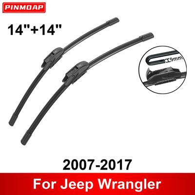 Scheibenwischer für Jeep Wrangler 2007-2017 14" + 14" Front-Heckwischerblätter Bürsten Abzieher Zubehör