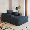 115*159cm, Comfortable Corduroy Sofa, With Deep Seat, Chaise Longue, No Assembly Required, Compression Sofas for Living Room, Bedroom, Apartment, Blue
