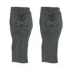Women Short Bow Cable Knitted Warm Fingerless Gloves Outdoor Stretchy Arm Warmers Office Typing Wrist Gloves