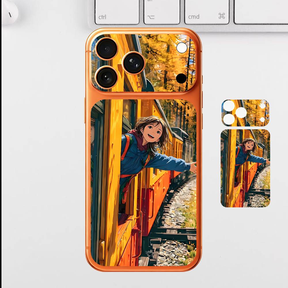 

Girl Train cure For iPhone 17 Pro ProMax Full Back Cover Decal Wrap Skin Rear Protective Sticker Film iPhone17pro