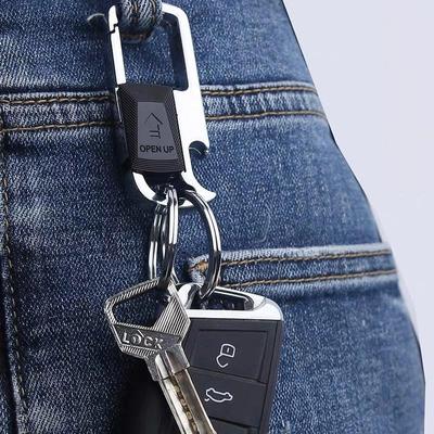 Colgante de Cintura Llavero Creativo de Doble Anillo para Hombre Llaveros Multifunción Regalo de Vacaciones para Marido o Padre