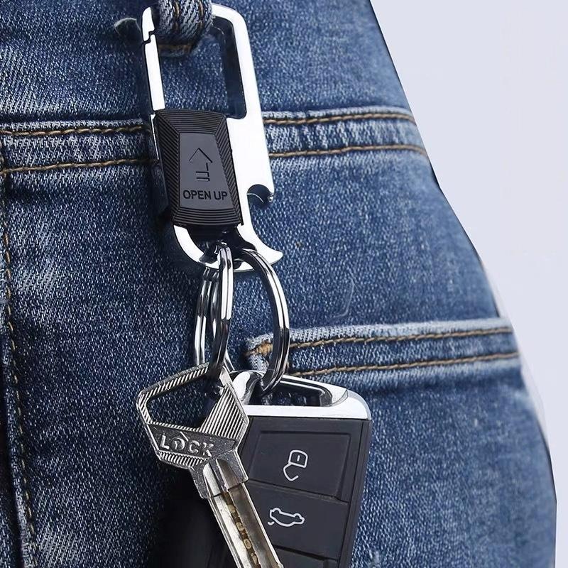 Waist Hanging Creative Double Ring Men'S Car Keychain Multi-Function Keychains Holiday Gift For Husband Or Father