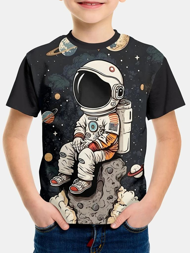 Fashion Children's T-Shirt Summer Short Sleeve T-Shirt for Boy Cartoon 3D Print Boys T-Shirt Crew Neck 2025 Children's Clothing