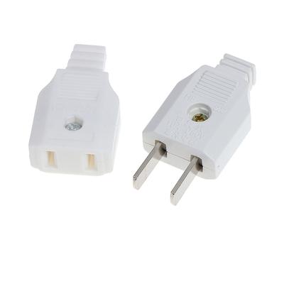 Us 2 Flat Pin Ac Electric Power Male Plug Female Socket Outlet Adapter Wire