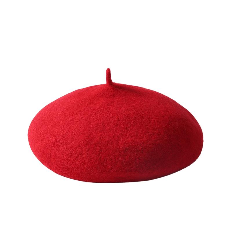 Autumn Winter Baby Girls Beret Hat Korean Warm Wool Hats for Kids Solid Color Toddler Infant Beanie Classic Children Accessories