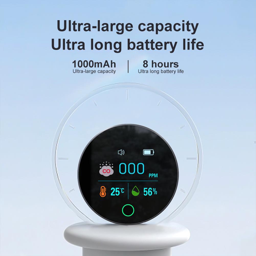 3 In 1 Carbon Monoxide Detector HD LCD Display CO Air Quality Monitor CO Detector Alarm Temp Humidity Sensor for Indoor Outdoor