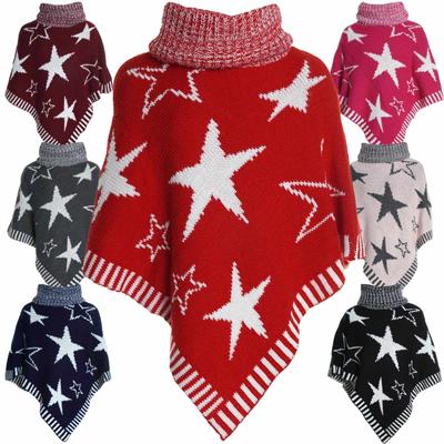 Girls Poncho with Shawl Collar