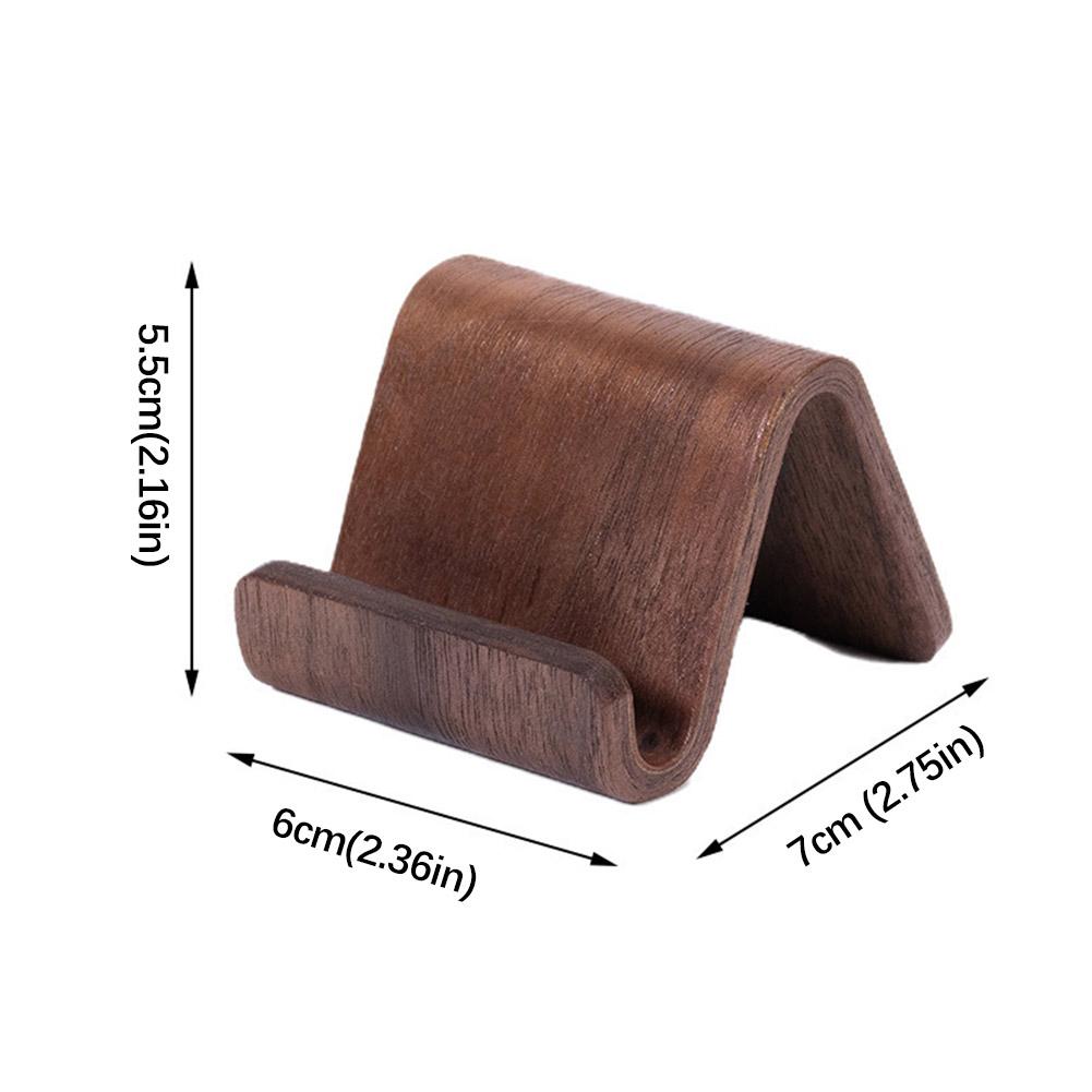 Soporte de Teléfono de Madera de Nogal Ángulo de Visión de 60 Grados Soporte de Escritorio para Smartphone Estante Expositor de Tarjetas de Visita