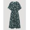  She S miSS  Flower V Neck Flare dreSS