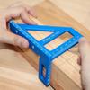 Aluminum Alloy Red Miter Triangle Ruler 45°/90° Woodworking Square Protractor - 3D Multi Angle Layout Measuring Tools