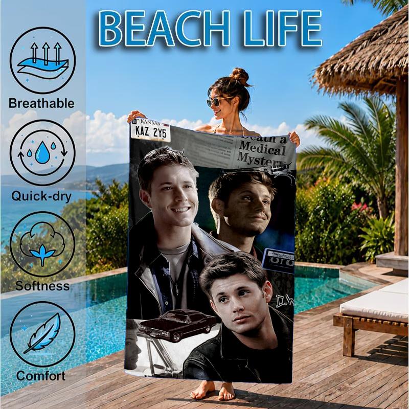 Super-natural Darkness Deliverance Beach Towel, Microfiber Beach Towel, Perfect For Pool, Beach, Travel, Home Decor Beach Party Fan gifts