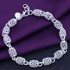 Bracelet Elegant Anti-rust Women Silver Plated Hollow Ball Bangle Chain for Travel