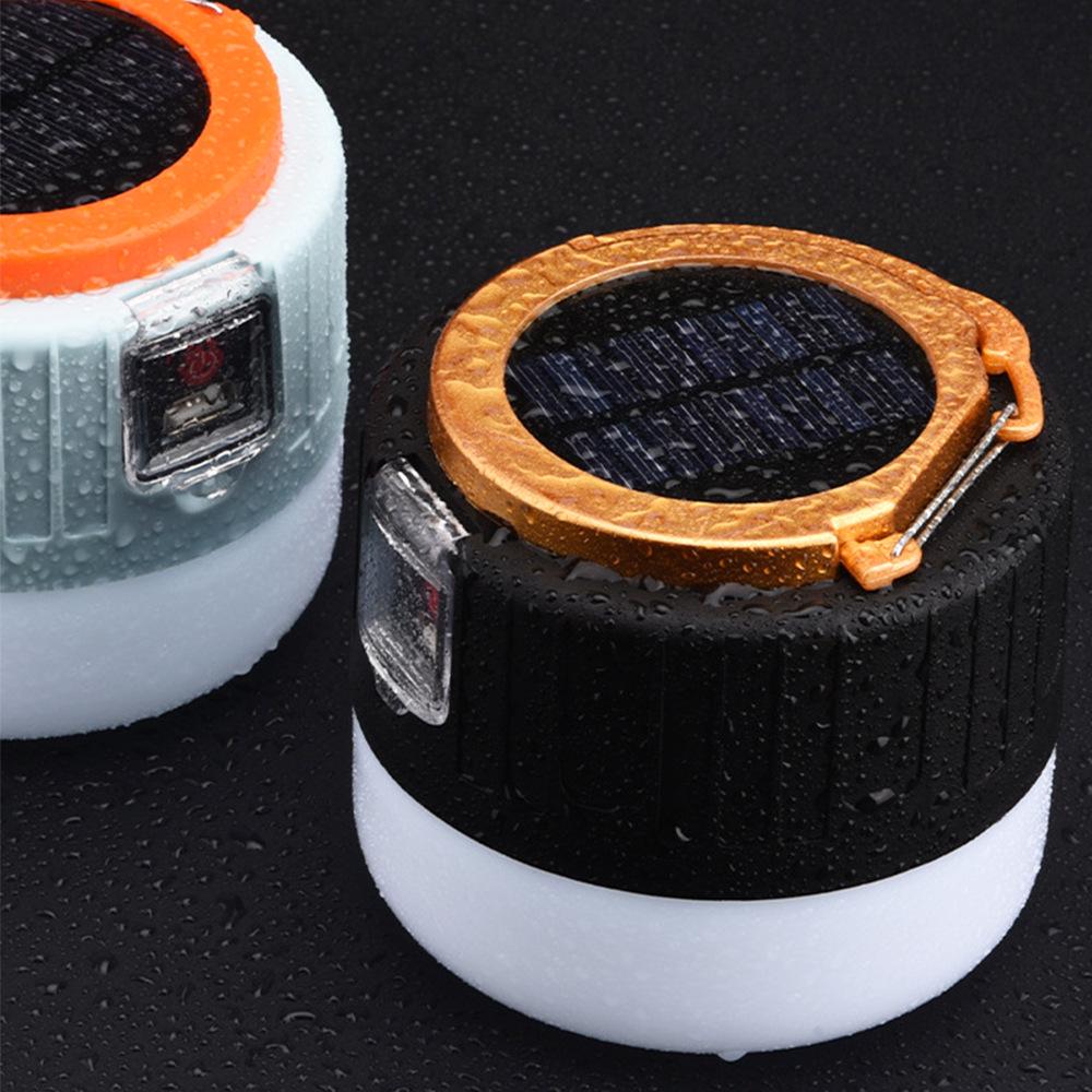 Waterproof USB Rechargeable LED Solar Tent and Camping Light for Outdoor, Emergency, and Night Market Use