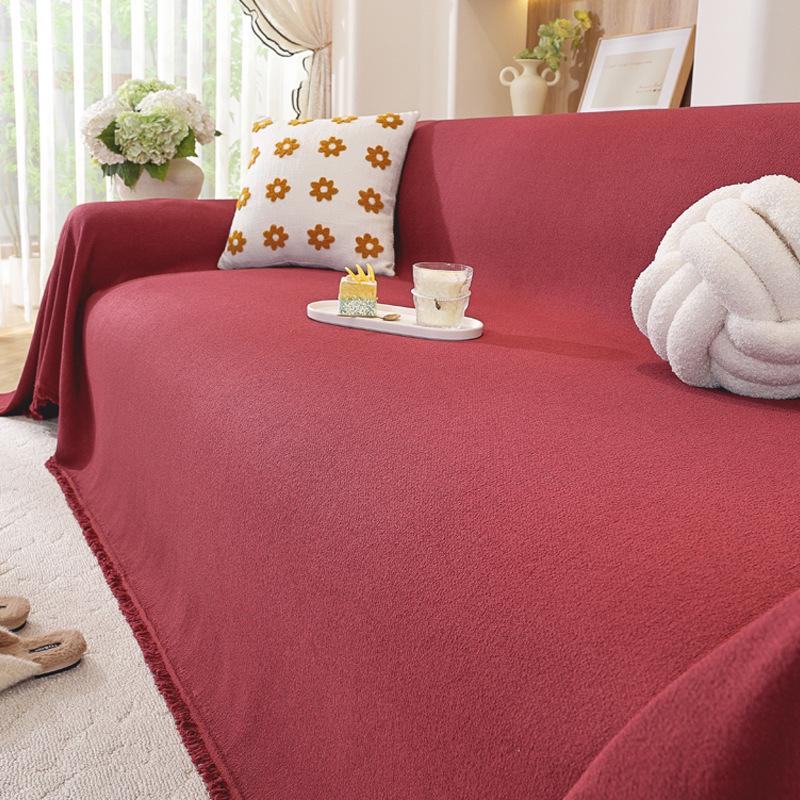 Modern Minimalist Chenille Herringbone Sofa Cover, Four Seasons Non-Slip Blanket