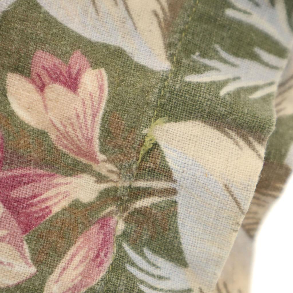 American Eagle Outfitters 90s Linen Blend Old Floral Five-quarter Sleeve Open Collar Shirt Men's Used