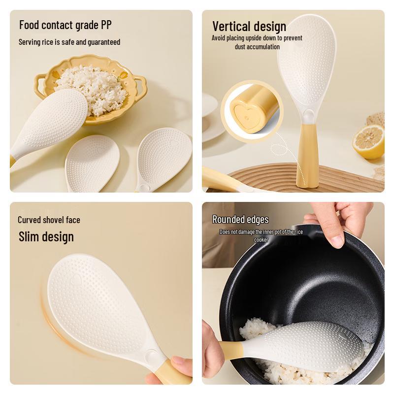 Lechu Heli Stand-Up Non-Stick Rice Spoons - 2 Pack