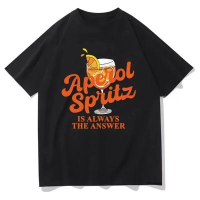 Vintage Aperol Spritz Is Always The Answer Tshirt 2025 Funny Men/Women Clothing Harajuku Tshirt Unisex Tops Streetwear Y2k Top