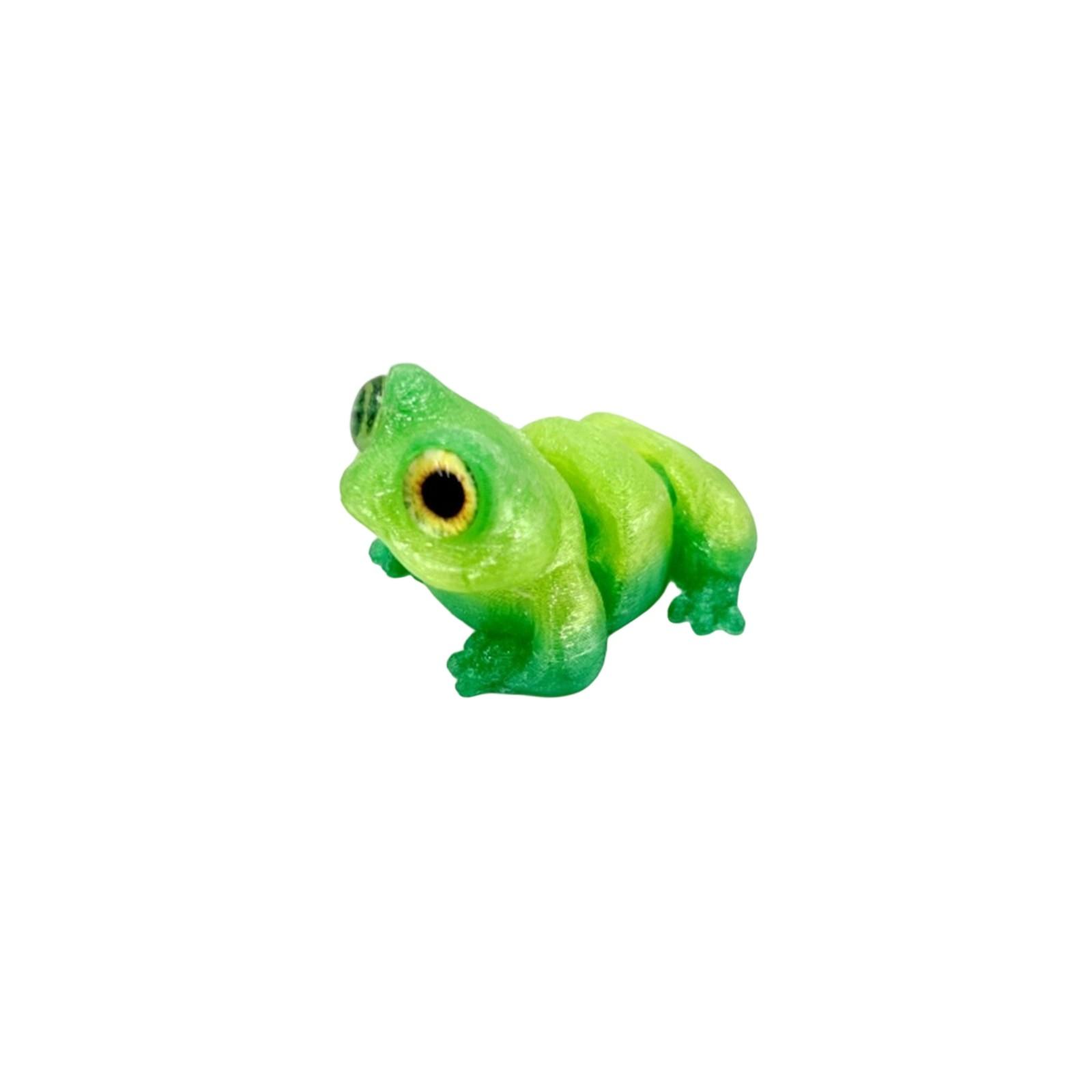 

3D Printed Realistic Frog Figurine Miniature Animal Model Jointed Poseable Small Desk Ornament for Home Office Decoration or Collection