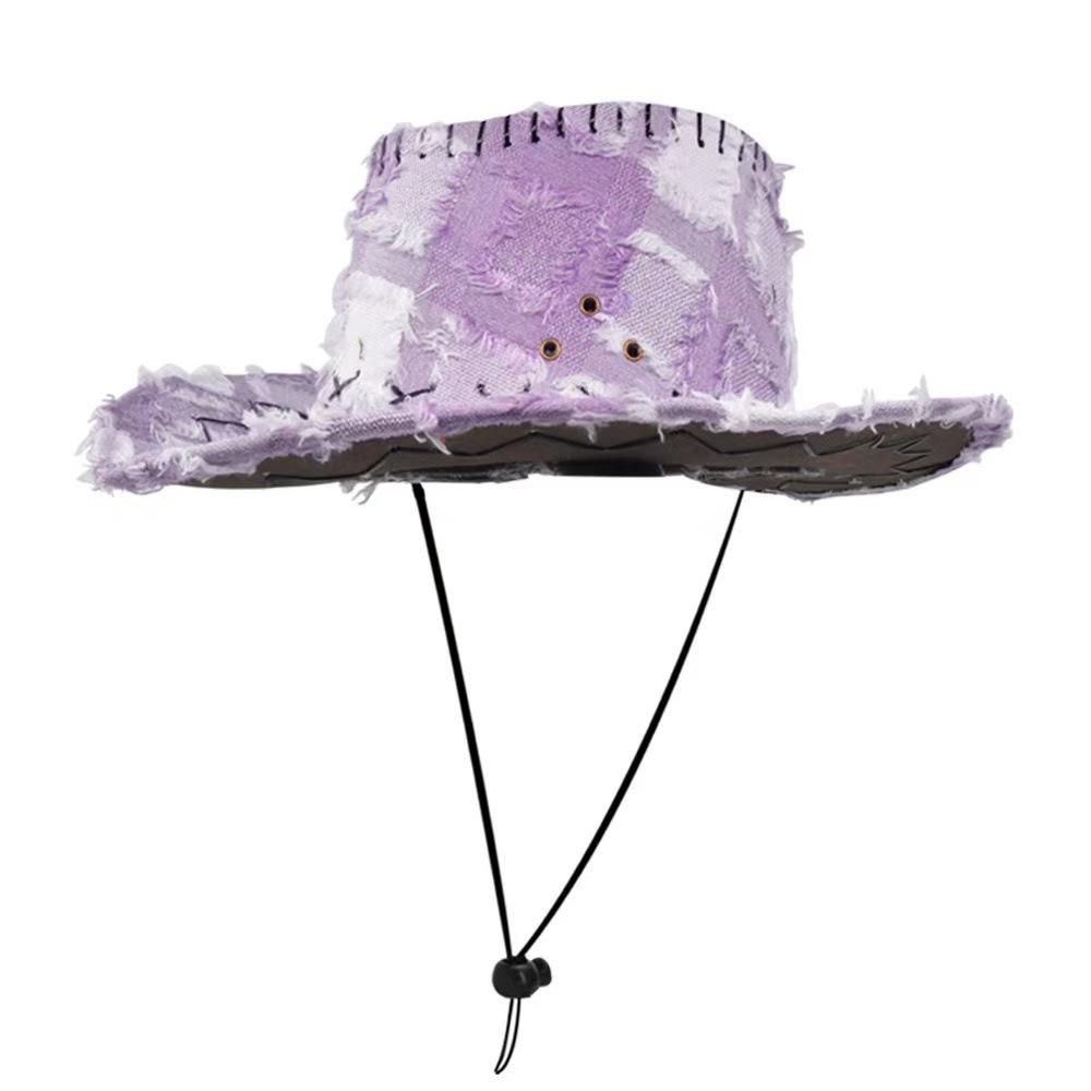 European and American Retro Western Cowboy Hat Sunscreen Sunshade Big Eaves Hat Men's and Women's Outdoor Mountaineering Cowboy Hat Hiking Jazz Hat
