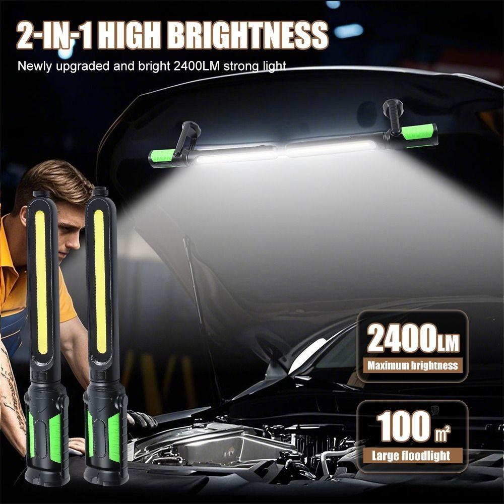 2400LM LED Mechanic LED Work Light Magnetic Base COB Charging Light  Multifunctional Work