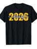 1PC Class of 2026 Senior 26 High School Graduation Black Golden T-Shirt | Funny "I Run On Tacos