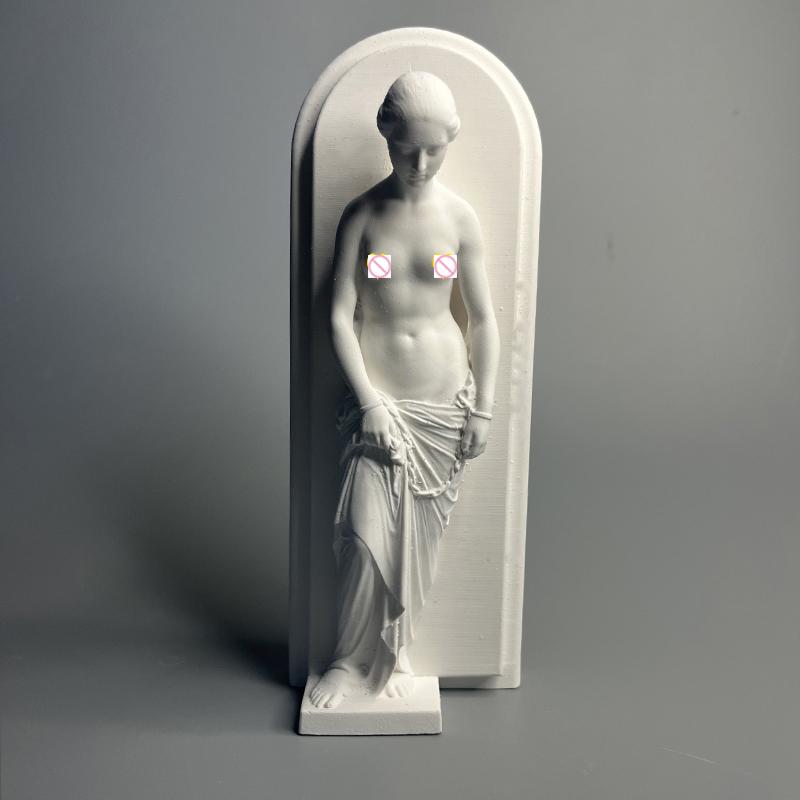 Naked Bust Girl Plaster Sculpture Crafts Tabletop Bookcase Ornaments Abstract White Figure Figurines Home Decor Birthday Gifts
