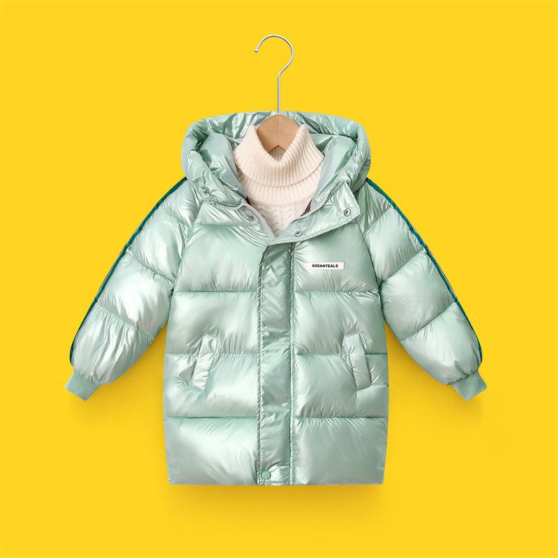 

Детские пуховики с капюшоном 4-12 лет для мальчиков и девочек, теплые куртки на осень и зиму, детская повседневная модная верхняя одежда, подростковая утолщенная одежда 110 зелёный