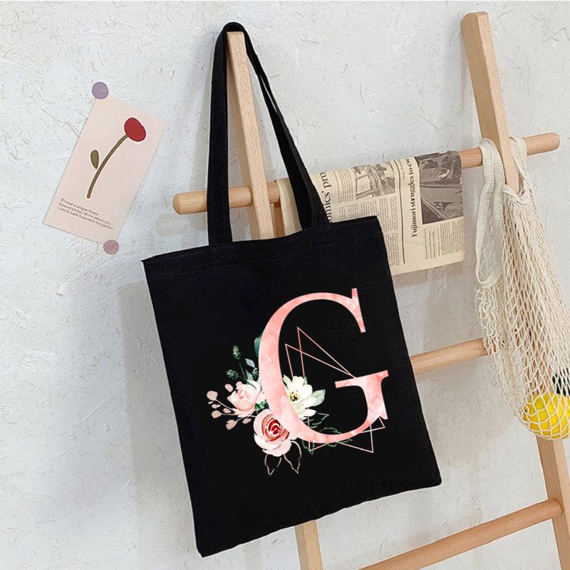 Alphabet Letter A-Z Printed Shoulder Bag Female Casual Student Crossbody Bag Large Capacity