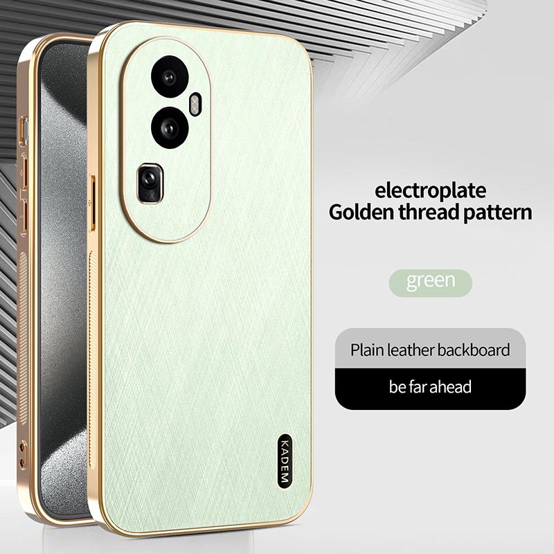 For Magsafe Wireless Charging Plating Frame Leather Phone Case For OPPO Reno 13 Pro 11 8 10 12 Pro A80 A79 A60 Bumper Back Cover