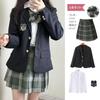Sivrusn High School Girl Uniform Blazer and Checkered School Cosplay Costume for Perfect for Entrance Cultural and School Size Small 5-Piece Set,