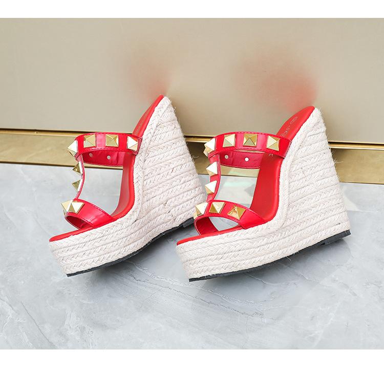 Pantofi Dama Sandale cu Platformă de Vară Tendința Cu Șuruburi Toc Înalt Toc Înclinat Pantofi Sexy de Petrecere Pantofi cu Toc Înalt Sandale cu Platformă