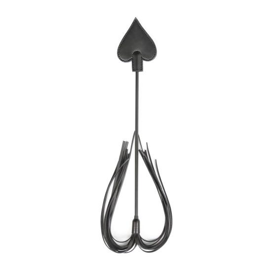 Poker-Themed Faux Leather Paddle for BDSM Play Spanking Tool with Fringe & Card-Shaped Slapper Ergonomic Handle Discreet Adult Toy for Couples'