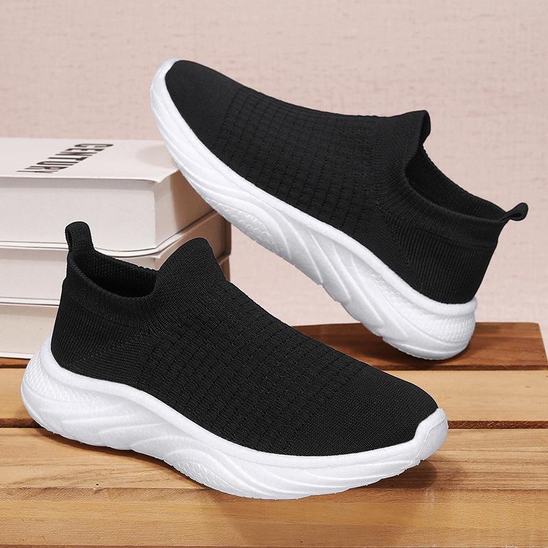 25 Spring Breathable Fly Weaving Casual Convenient and Comfortable Sports Shoes Couple Men's and Women's Socks Shoes One Pedal Shoes