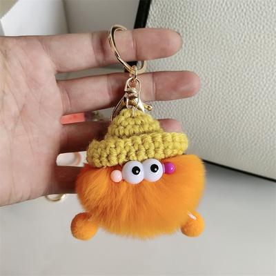 Rex Rabbit Hair Small Briquettes Plush Elf Pendant Car Keychain Internet Celebrity Pendant Plush Gift Pendant Doll