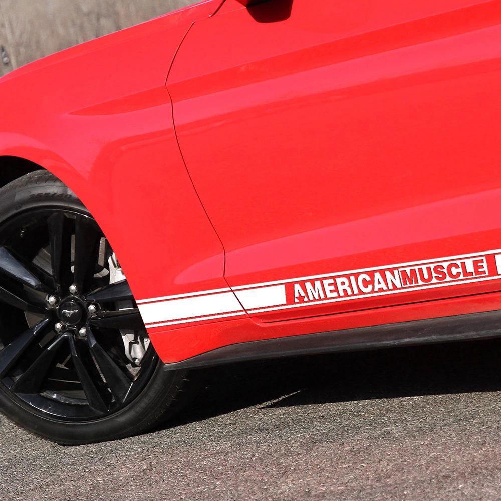 Ford Mustang Racing Stripes & Side Skirt Stickers for Car Modification