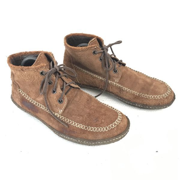 Punto Pigro Crepe Sole Leather Suede Boots 41 25.5-26.0 Brown Desert Boots Shoes