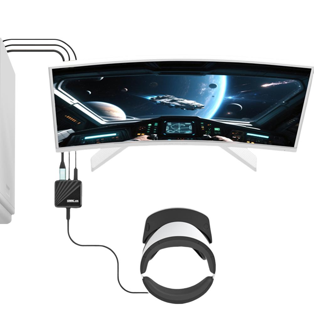 För PS VR2 För Windows PC Konverterare Tillbehörssats Strömadapter&DP-kabel Speltillbehör
