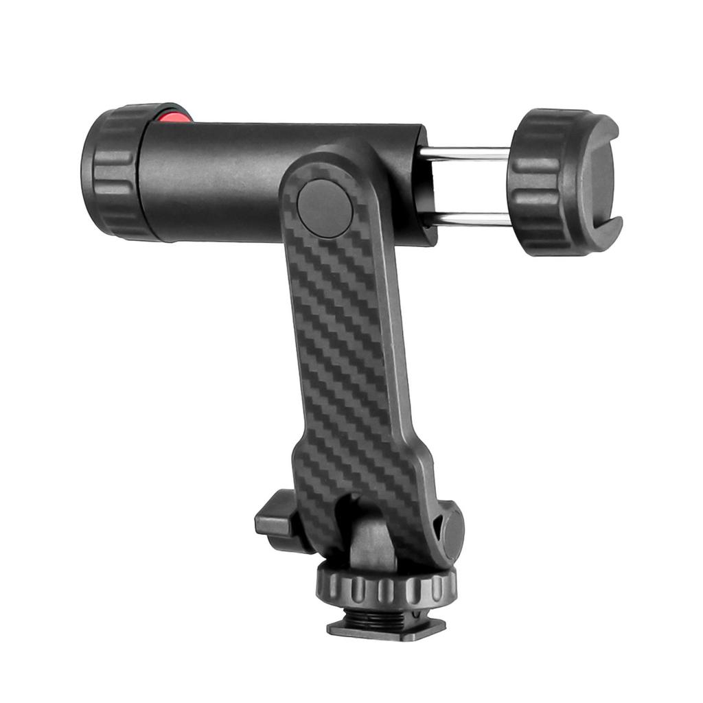 Rotating Dual Hot Shoe Phone Clip with Fill Light & Tripod Support